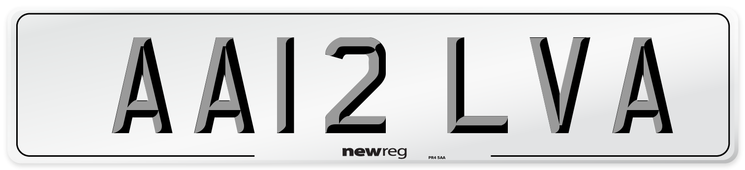 AA12 LVA Number Plate from New Reg